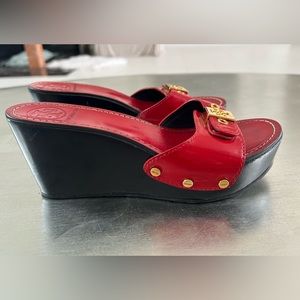 Tory burch platform wedge sandals